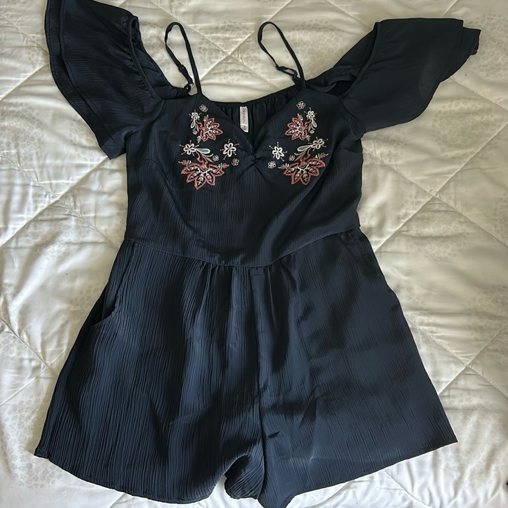 Blue romper with pockets